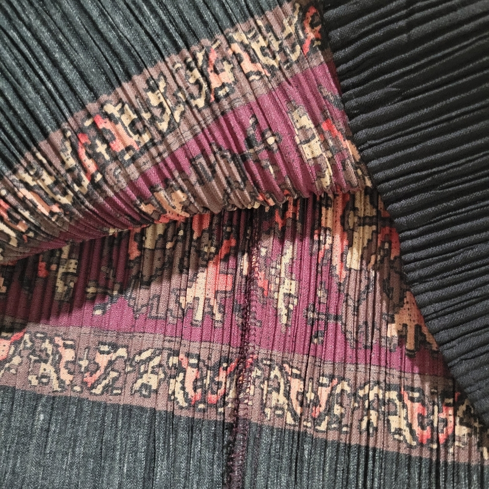 Norton McNaughton Vintage Accordion Ikat Style Pencil Midi Skirt Free Size - Picture 8 of 10